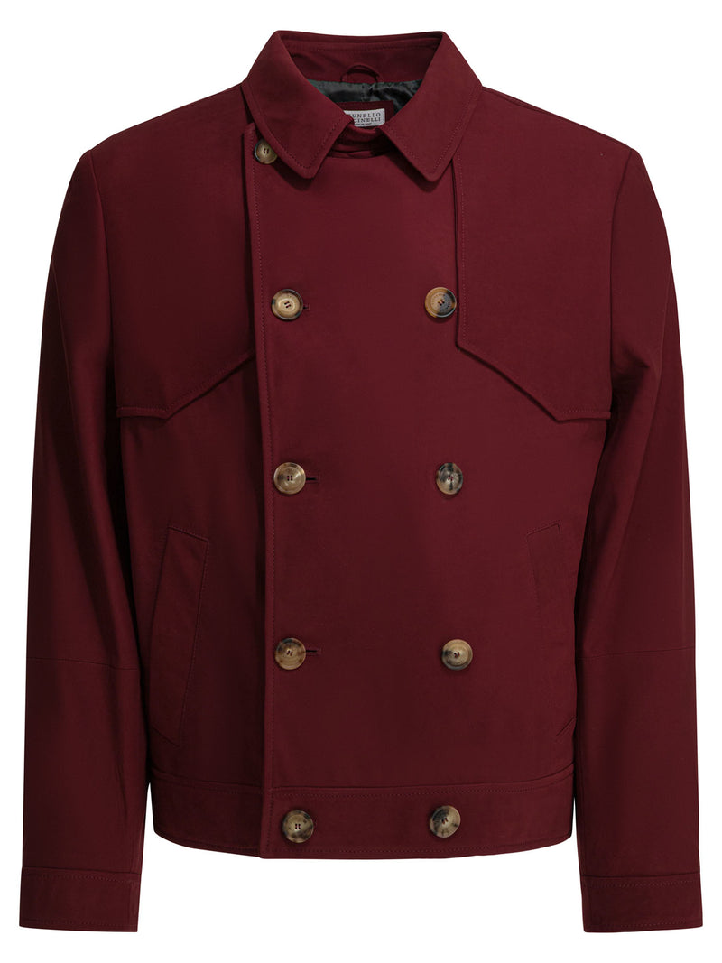 Brunello Cucinelli Brunello Cucinelli Bordeaux Leather Jacket Men - World Class Fashion