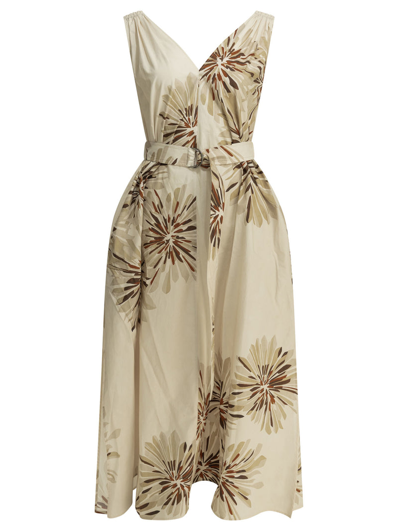 Brunello Cucinelli Brunello Cucinelli Bloom Print Midi Dress - World Class Fashion