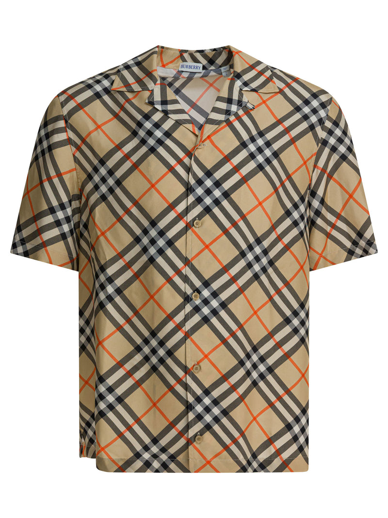 Burberry Burberry Oversized Silk Shirt Beige - World Class Fashion