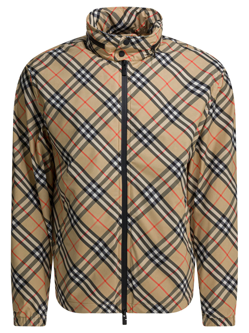 Burberry Burberry Check Windbreaker Jacket Beige Men - World Class Fashion