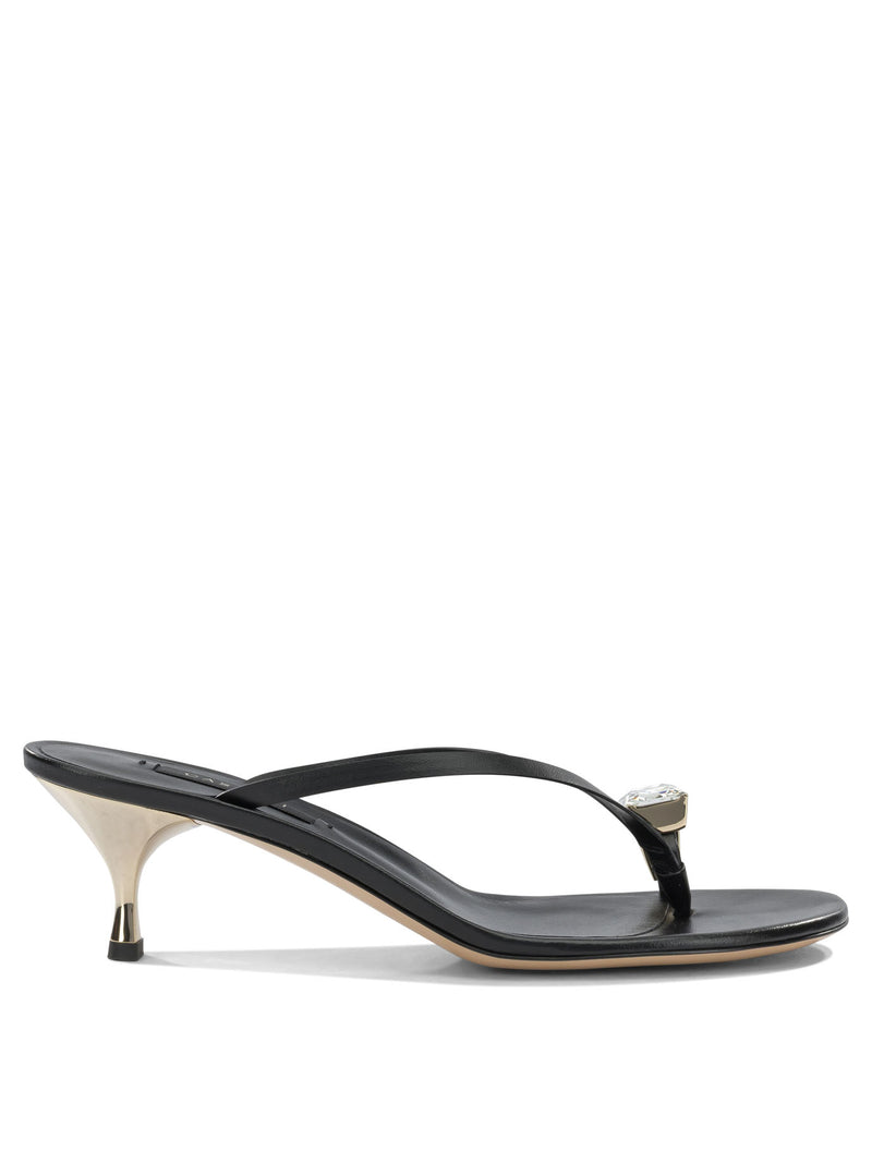 Casadei Casadei Women's Black Calf Leather Sandals - World Class Fashion