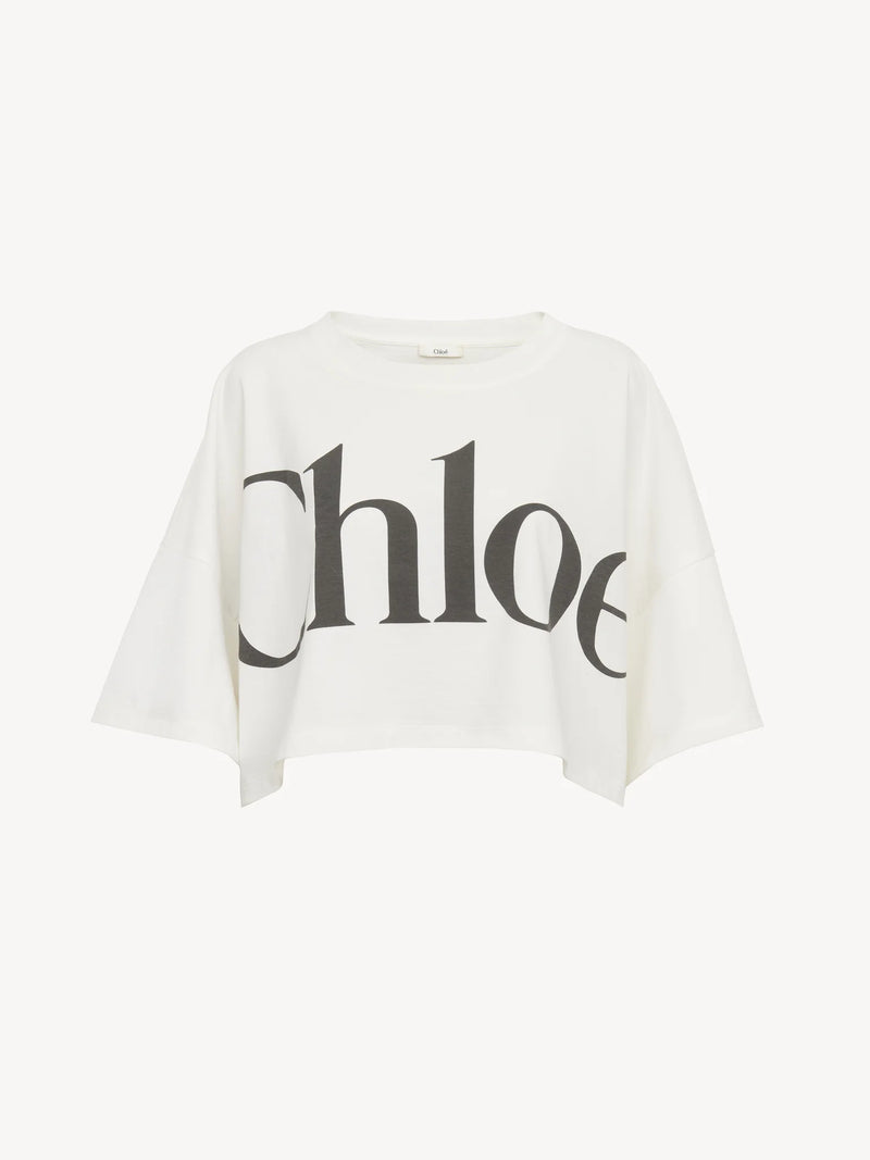 Chloe Chloé Cotton Cropped T-Shirt White Women - World Class Fashion