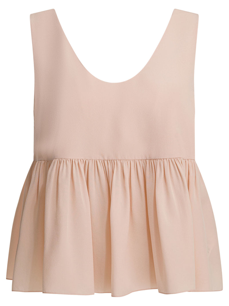 Chloe Chloé Silk Crepe De Chine Top Pink - World Class Fashion