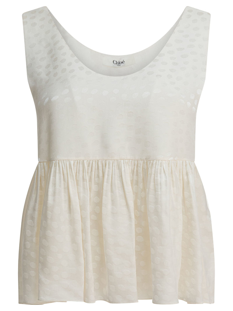 Chloe Chloé Silk Peplum Top White Women - World Class Fashion