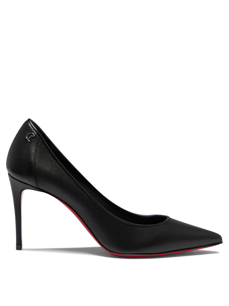 Christian Louboutin Christian Louboutin Women's Black Leather Heeled Shoes - World Class Fashion