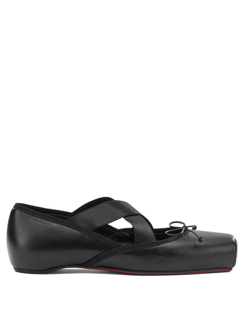 Christian Louboutin Christian Louboutin Bailarinas de Cuero Negro para Mujer - World Class Fashion