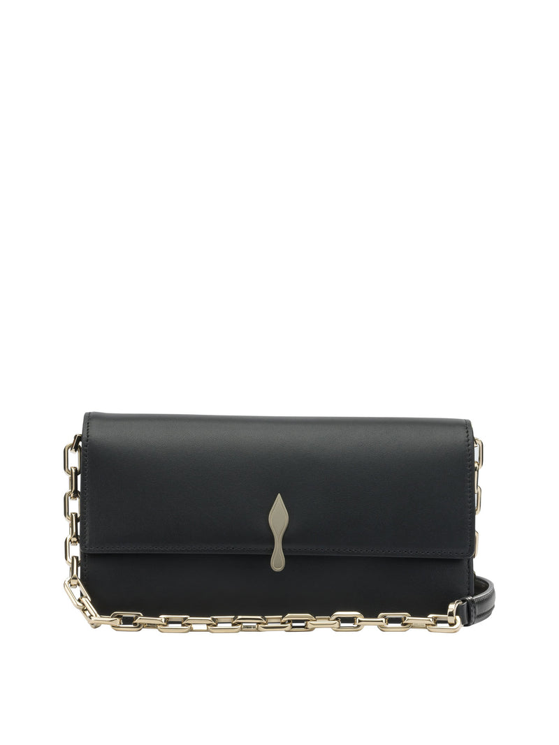 Christian Louboutin Bolso de hombro Christian Louboutin de cuero de cordero negro - World Class Fashion