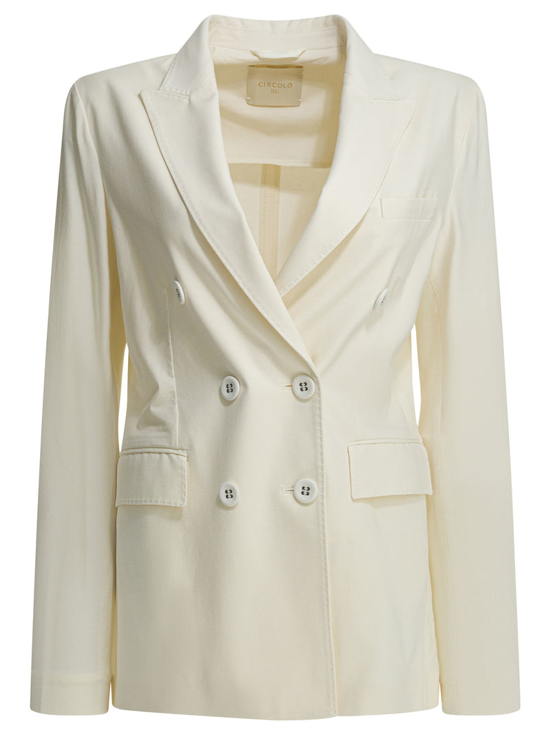 Circolo 1901 Chaqueta Circolo 1901 para mujer de mezcla de algodón, blanca - World Class Fashion