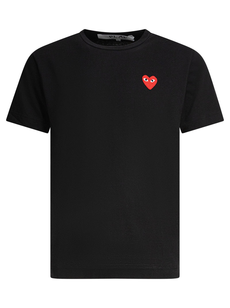 Comme Des Garçons Play Comme Des Garçons Play Red Heart Crewneck T-shirt Black - World Class Fashion