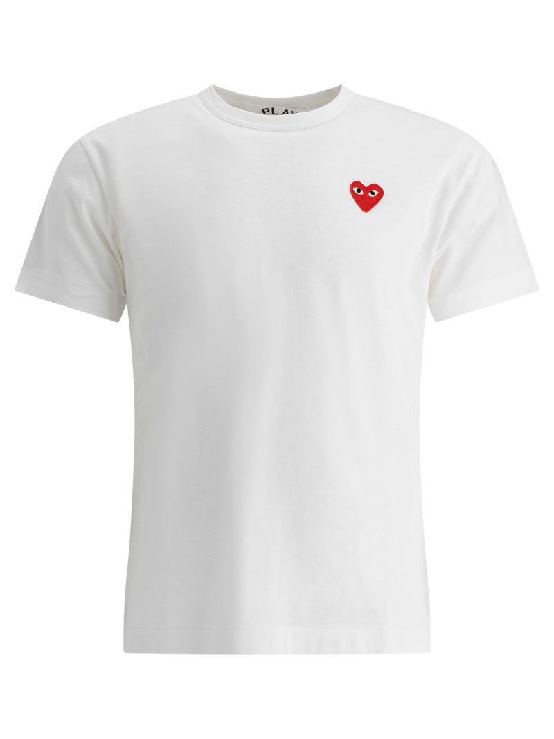 Comme Des Garçons Play Comme Des Garçons Play Red Heart Crewneck T-shirt White - World Class Fashion