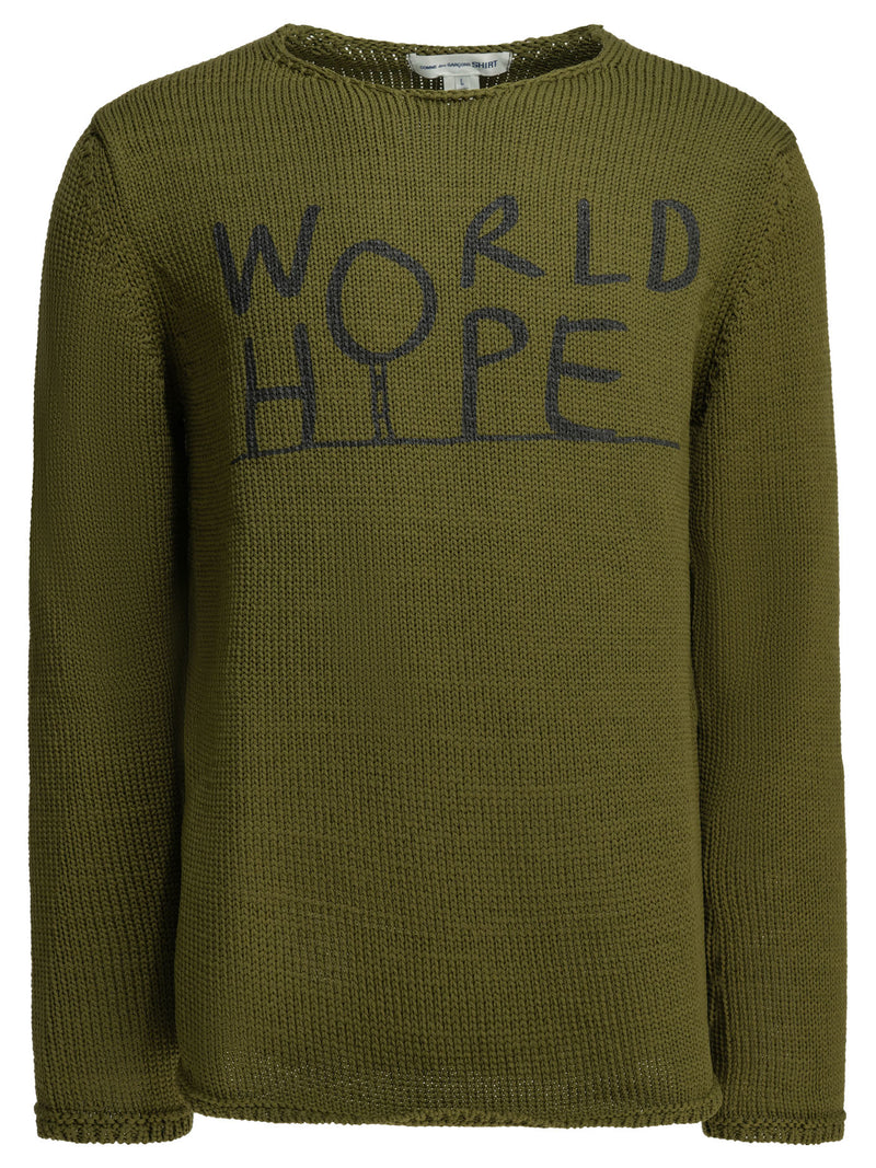 Comme Des Garçons Shirt Comme Des Garçons Shirt Suéter Cuello Redondo Verde Hombre - World Class Fashion