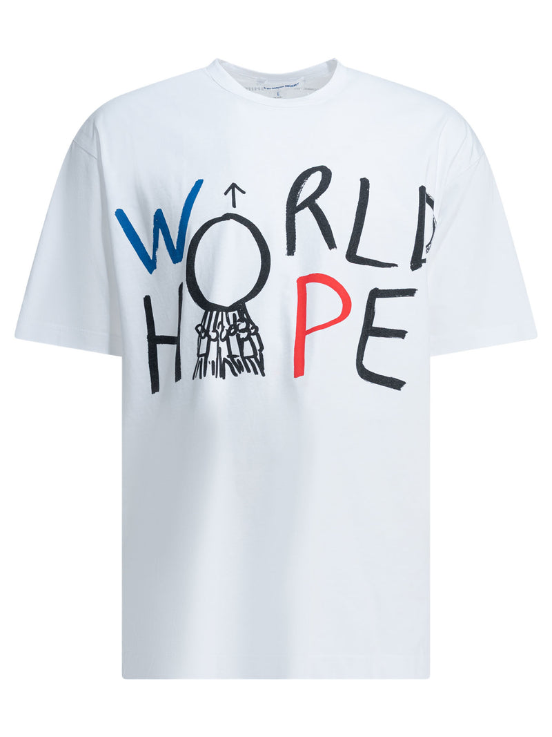 Comme Des Garçons Shirt Camiseta con cuello redondo Comme des Garçons Shirt Blanca para hombre - World Class Fashion