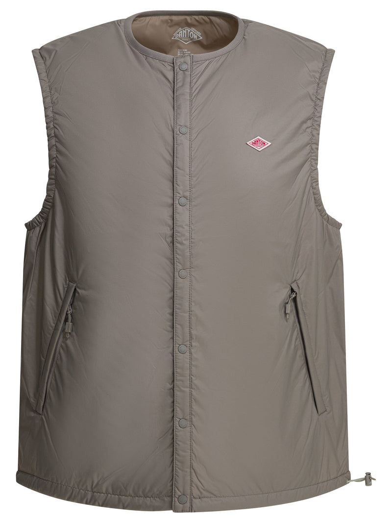 Danton Danton Sleeveless Jacket With Logo Grey - World Class Fashion