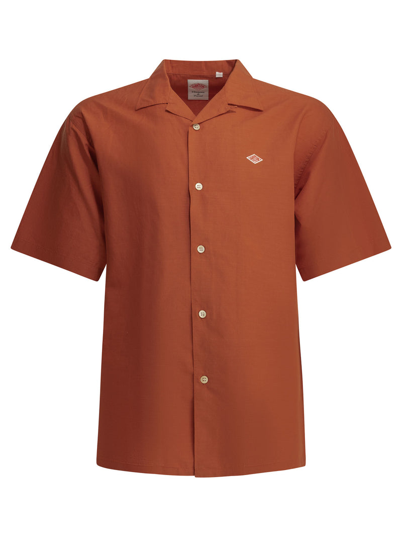 Danton Danton Casual Cotton Linen Shirt Orange - World Class Fashion