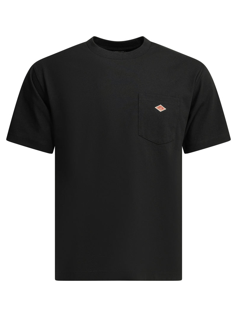 Danton Camiseta Danton Pocket Crewneck Negra para Hombre - World Class Fashion