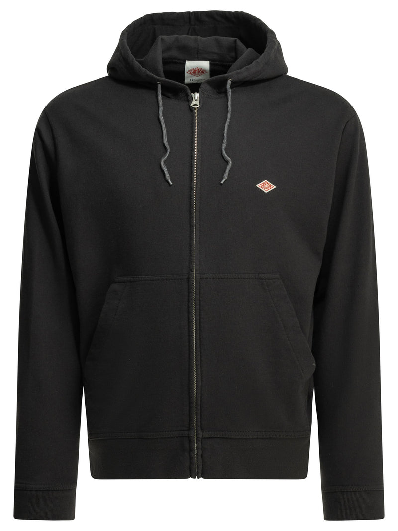 Danton Sudadera con capucha y cremallera Danton negra para hombre - World Class Fashion