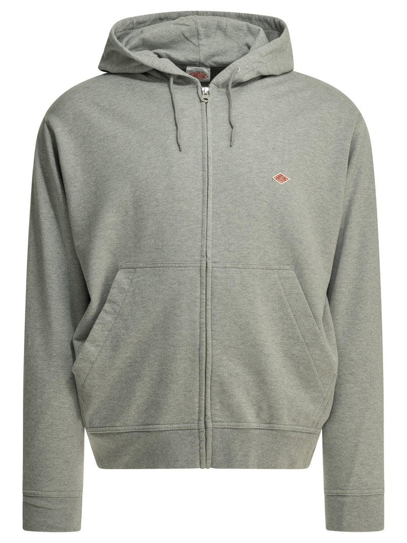 Danton Sudadera Danton con cremallera y capucha para hombre, color gris - World Class Fashion