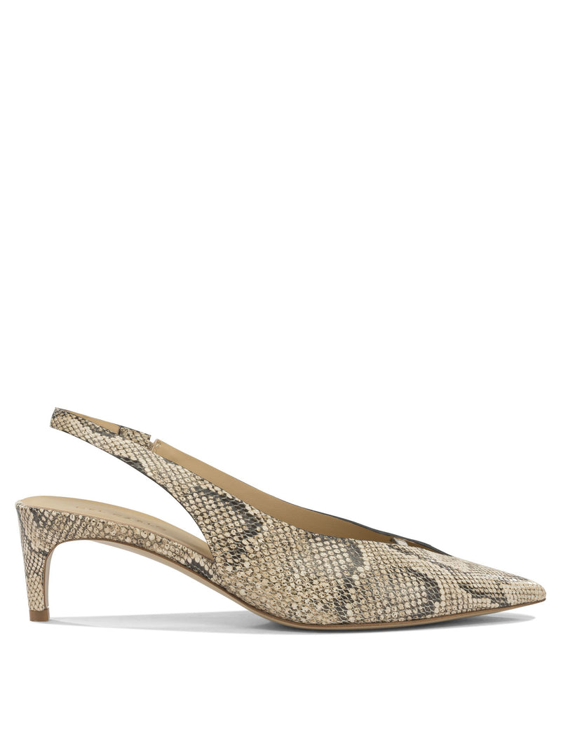Del Carlo Zapatos de tacón de mujer Del Carlo de piel de becerro beige - World Class Fashion