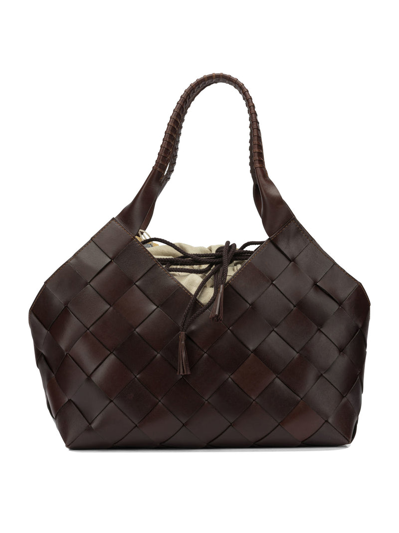 Dragon Diffusion Bolso de Hombro de Piel de Vacuno Marrón Dragon Diffusion - World Class Fashion