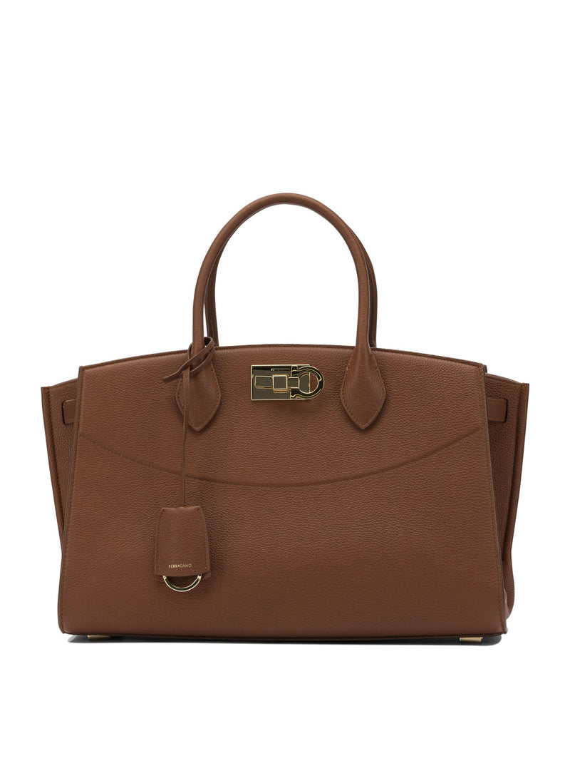 Ferragamo Ferragamo Studio Soft Medium Handbag Brown - World Class Fashion