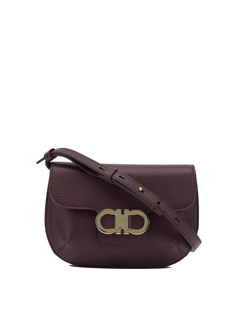 Ferragamo Ferragamo Double Gancini Small Shoulder Bag Purple - World Class Fashion