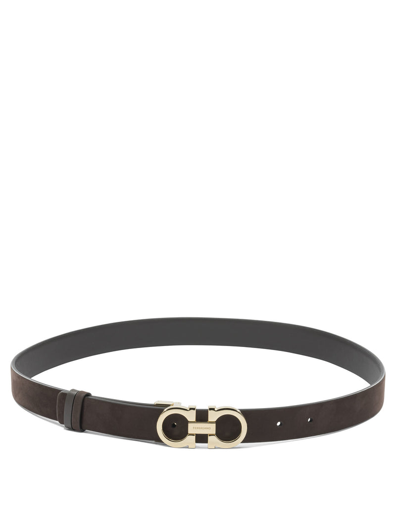 Ferragamo Ferragamo Reversible Gancini Belt Brown - World Class Fashion
