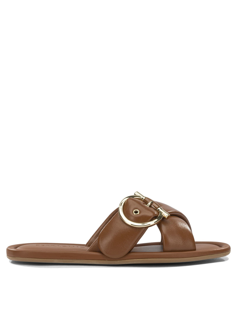 Ferragamo Ferragamo Elyzia Slides Brown Women - World Class Fashion