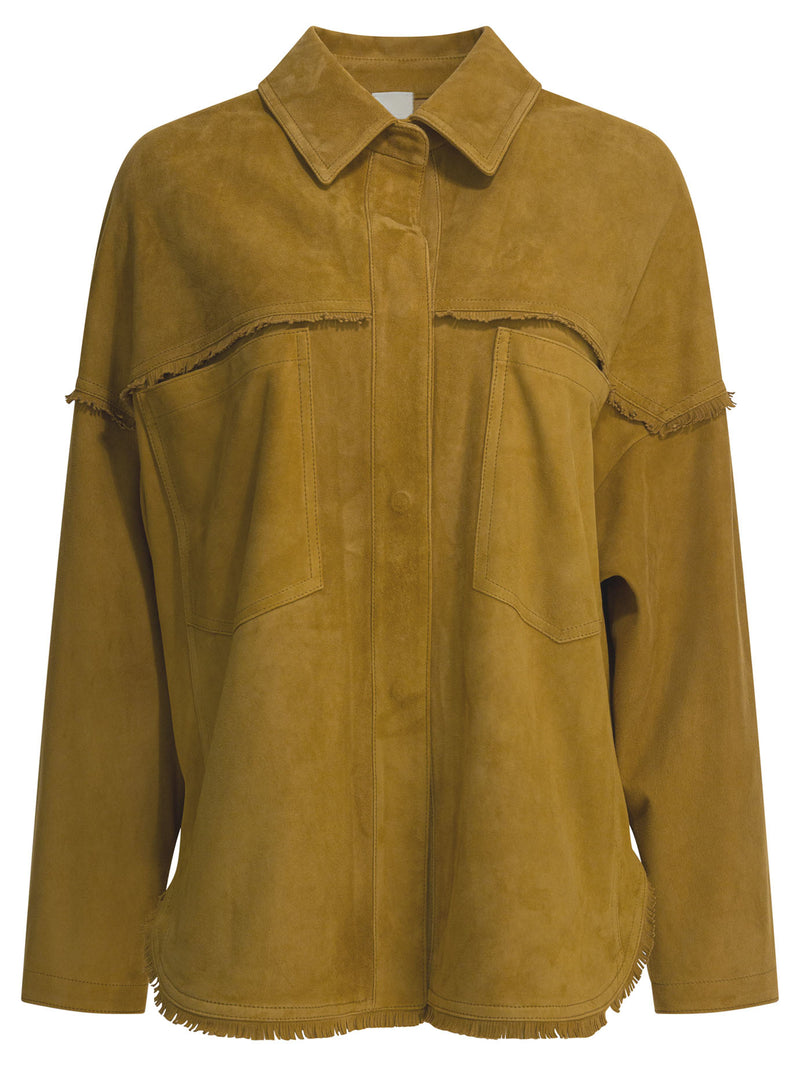 Furling By Giani Chaqueta de ante de cabra beige de Giani Monica para mujer - World Class Fashion