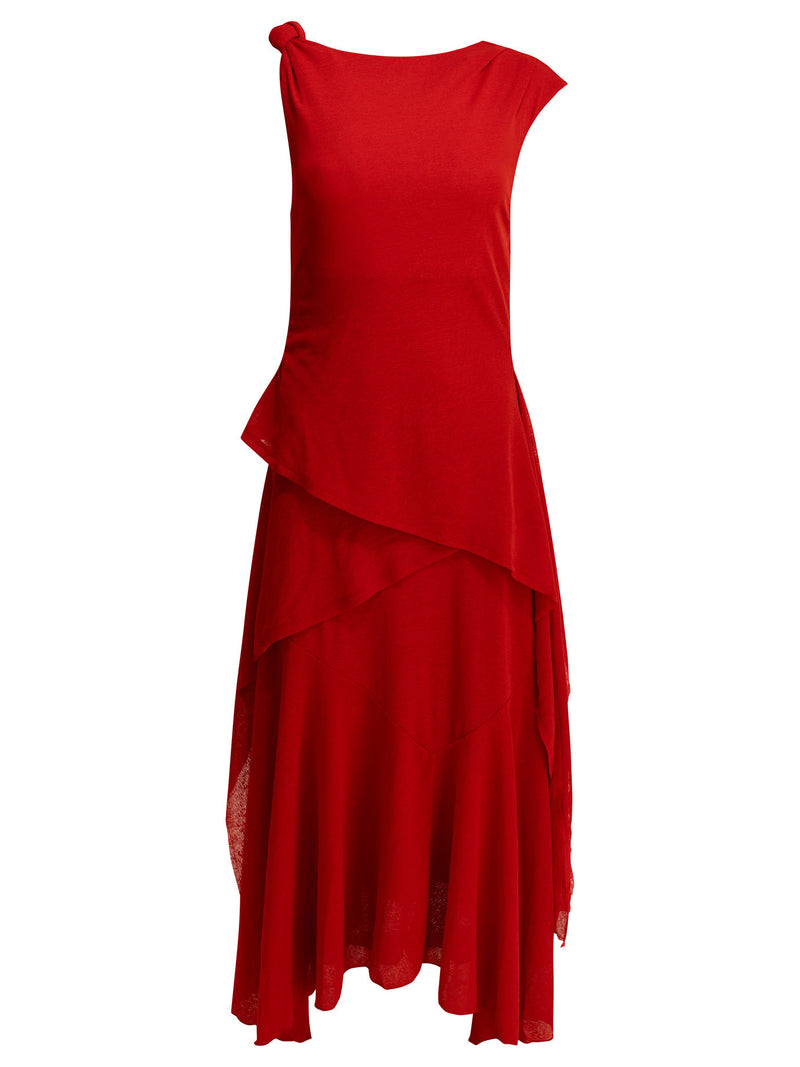 Ganni Ganni Draped Long Dress Red Women - World Class Fashion