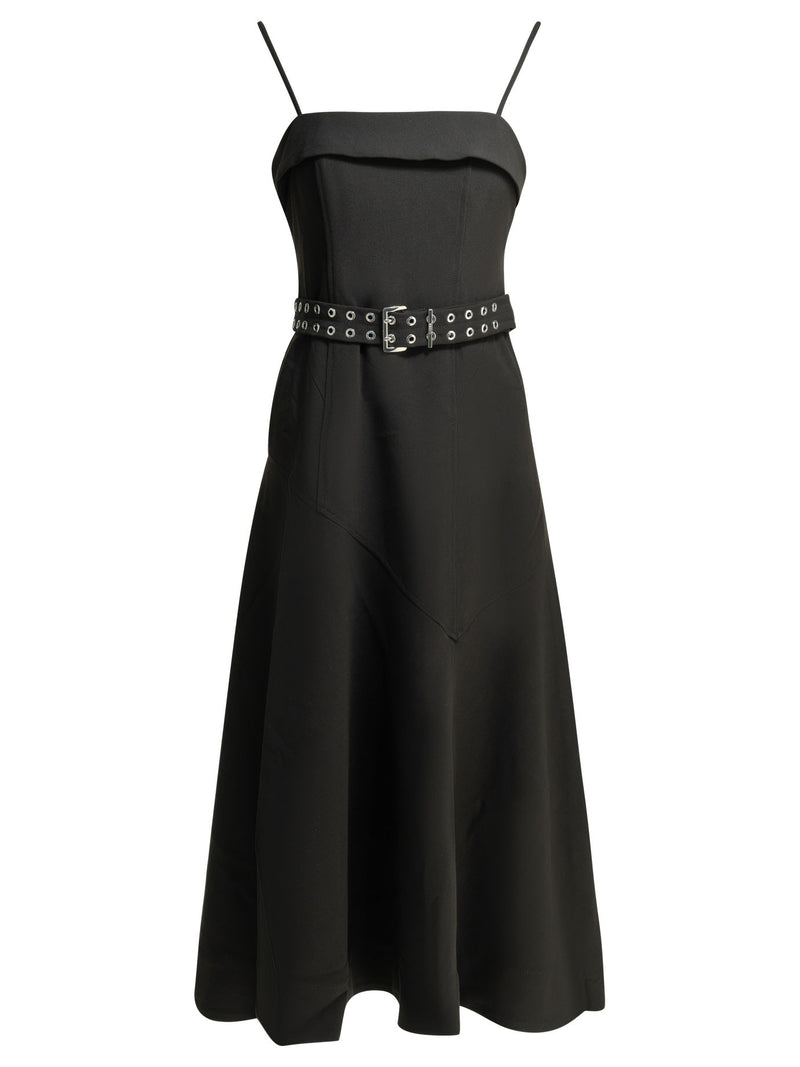Ganni Ganni Asymmetrical Long Dress Black Women - World Class Fashion