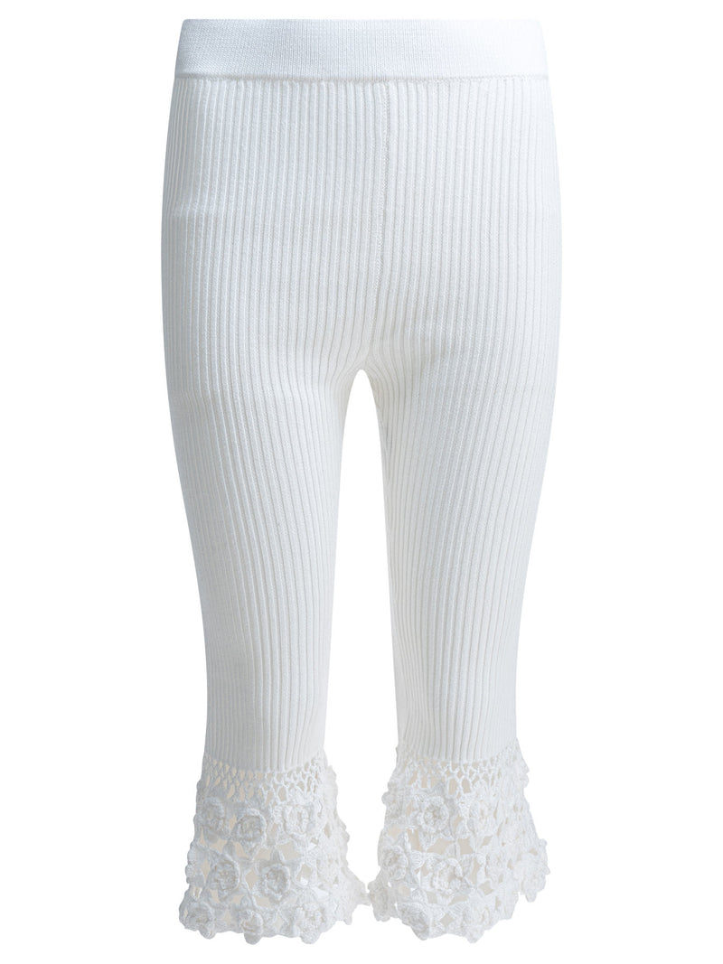 Ganni Ganni Woven Knit Legging White Women - World Class Fashion