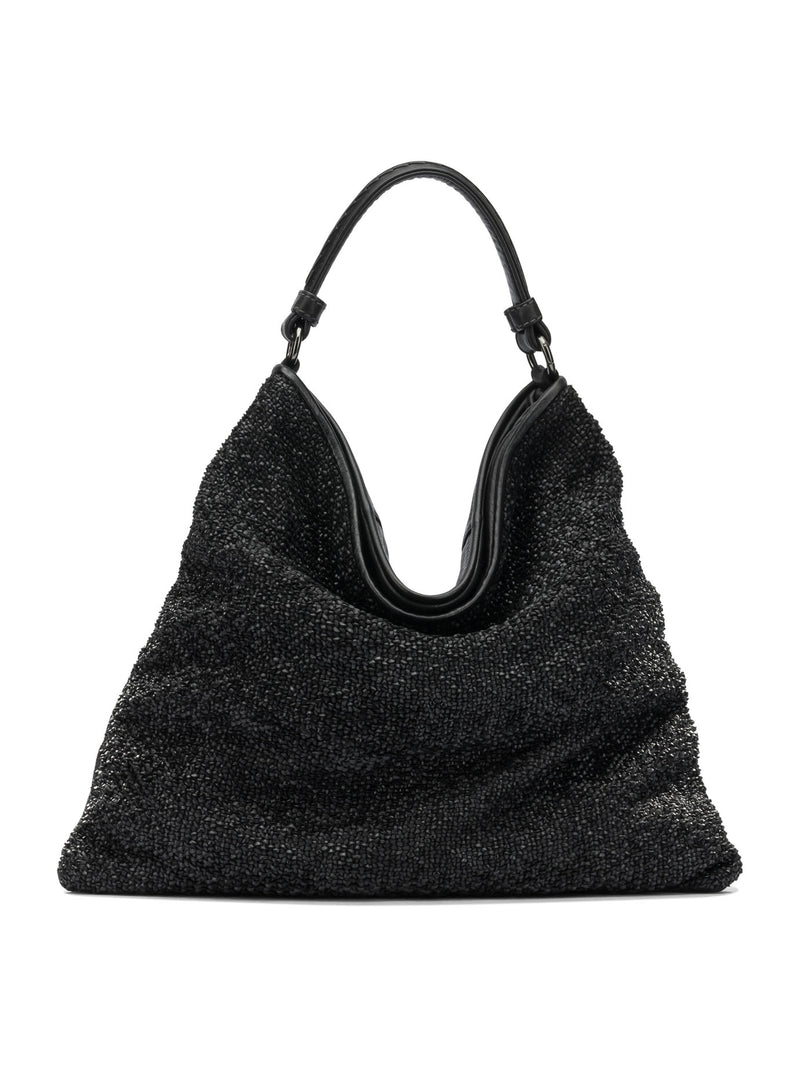 Giancarlo Nevola Bolso de hombro de cuero negro Giancarlo Nevola para mujer - World Class Fashion