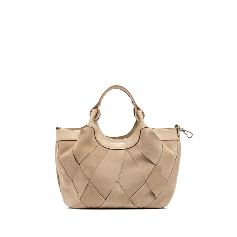 Gianni Chiarini Bolso de hombro pequeño de ante Gianni Chiarini Dua color beige - World Class Fashion