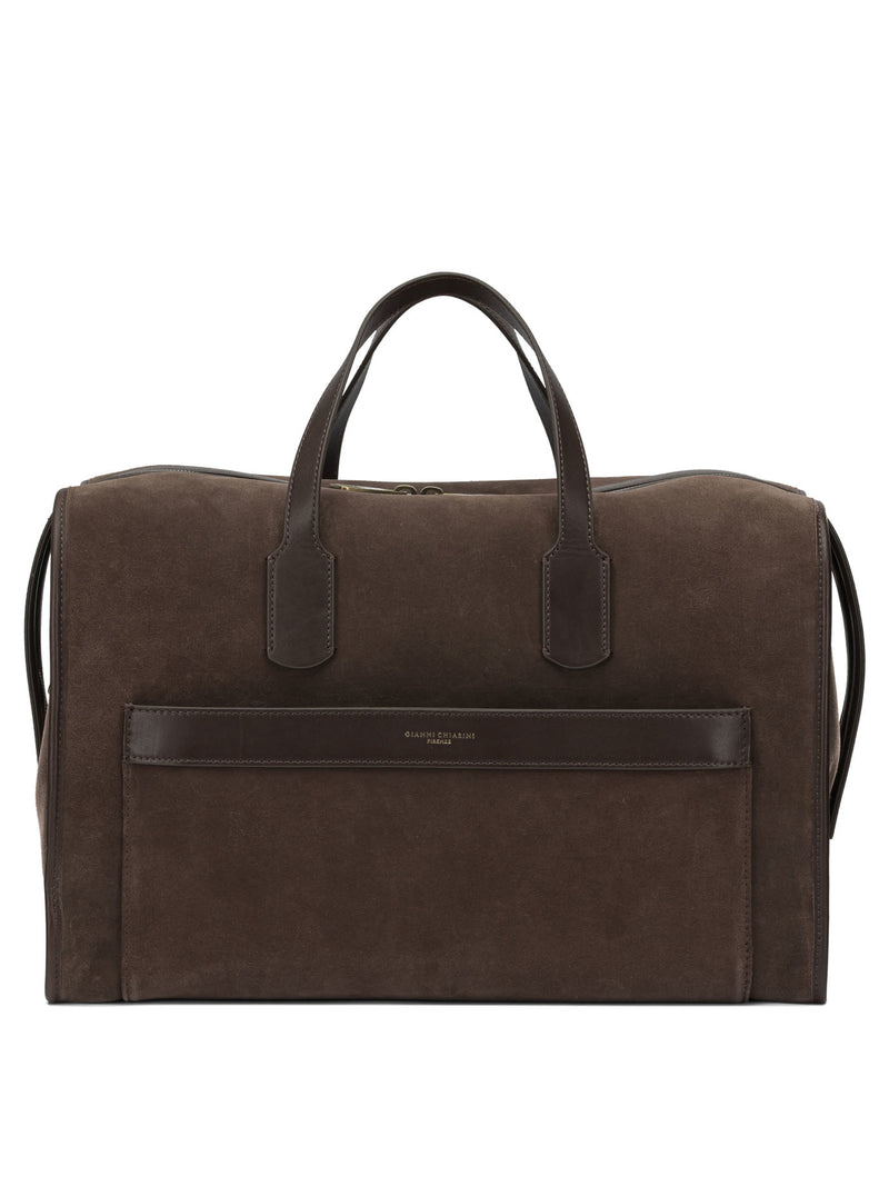 Gianni Chiarini Gianni Chiarini Suede Leather Travel Bag Brown - World Class Fashion