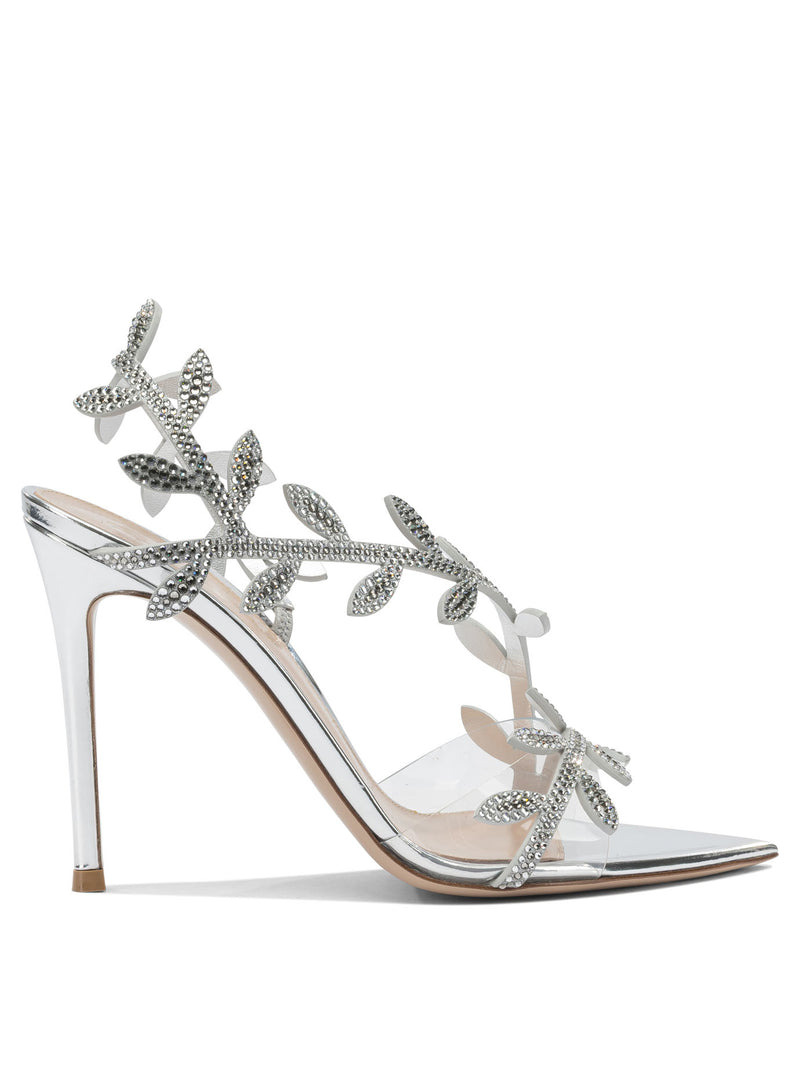 Gianvito Rossi Gianvito Rossi Crystal Flavia Heeled Sandals Silver - World Class Fashion
