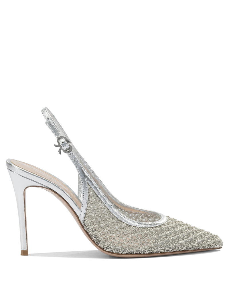 Gianvito Rossi Gianvito Rossi Nikki 95mm Slingbacks Silver Women - World Class Fashion