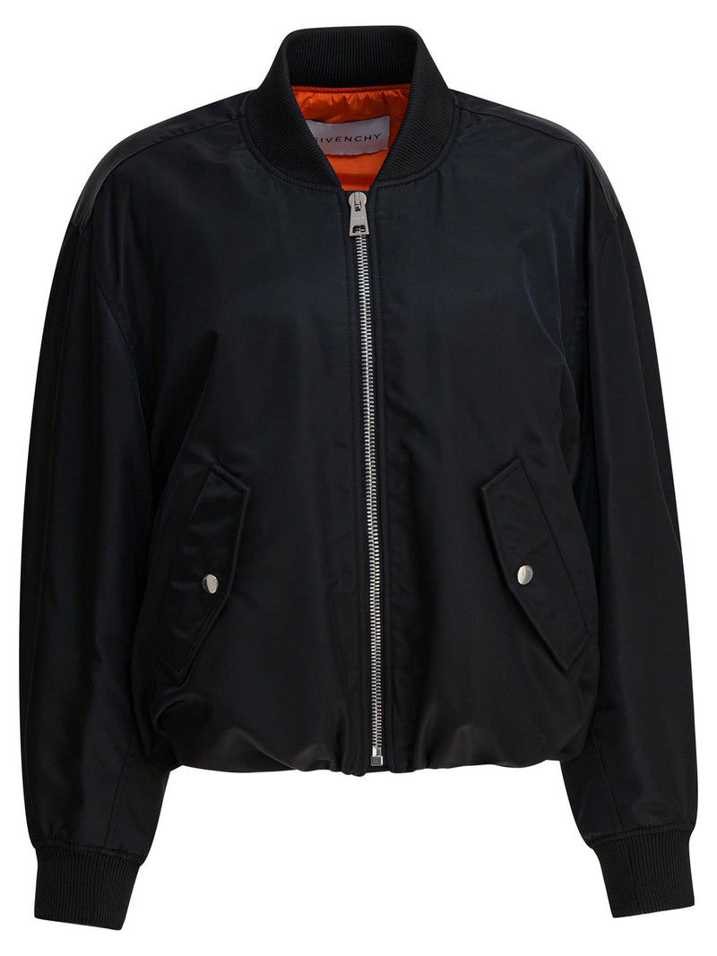 Givenchy Chaqueta bomber Givenchy de nylon negra para mujer - World Class Fashion
