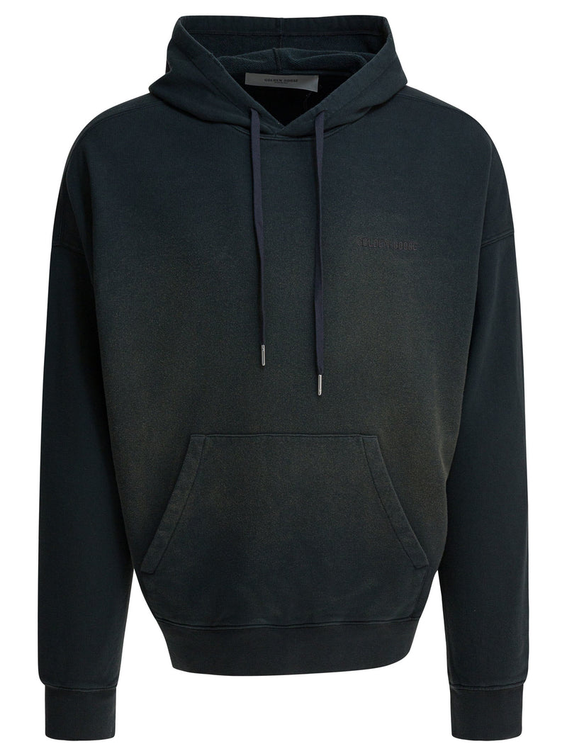 Golden Goose Sudadera con capucha con efecto desteñido Golden Goose negra - World Class Fashion