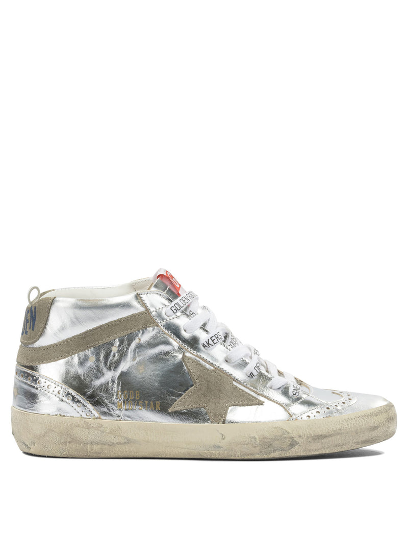 Golden Goose Zapatillas Golden Goose Mid Star plateadas para mujer - World Class Fashion