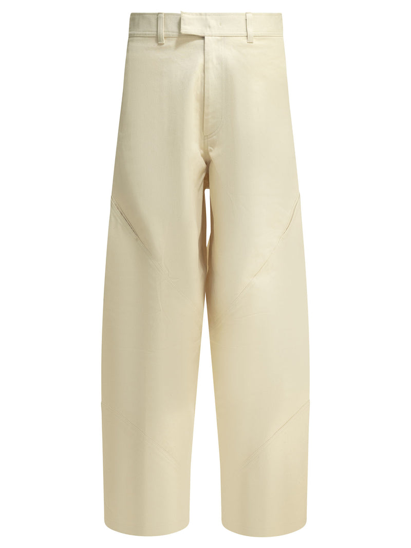 Goldwin Goldwin Helicoid Wide Leg Jeans White - World Class Fashion