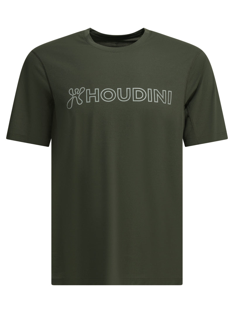 Houdini Sportswear Camiseta de cuello redondo Houdini Sportswear Pace Air Message verde - World Class Fashion