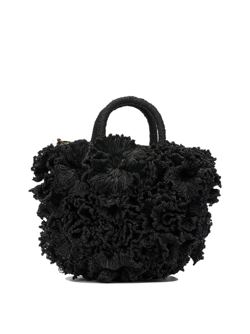 Ibeliv Bolso Ibeliv Coral Black de rafia negro - World Class Fashion