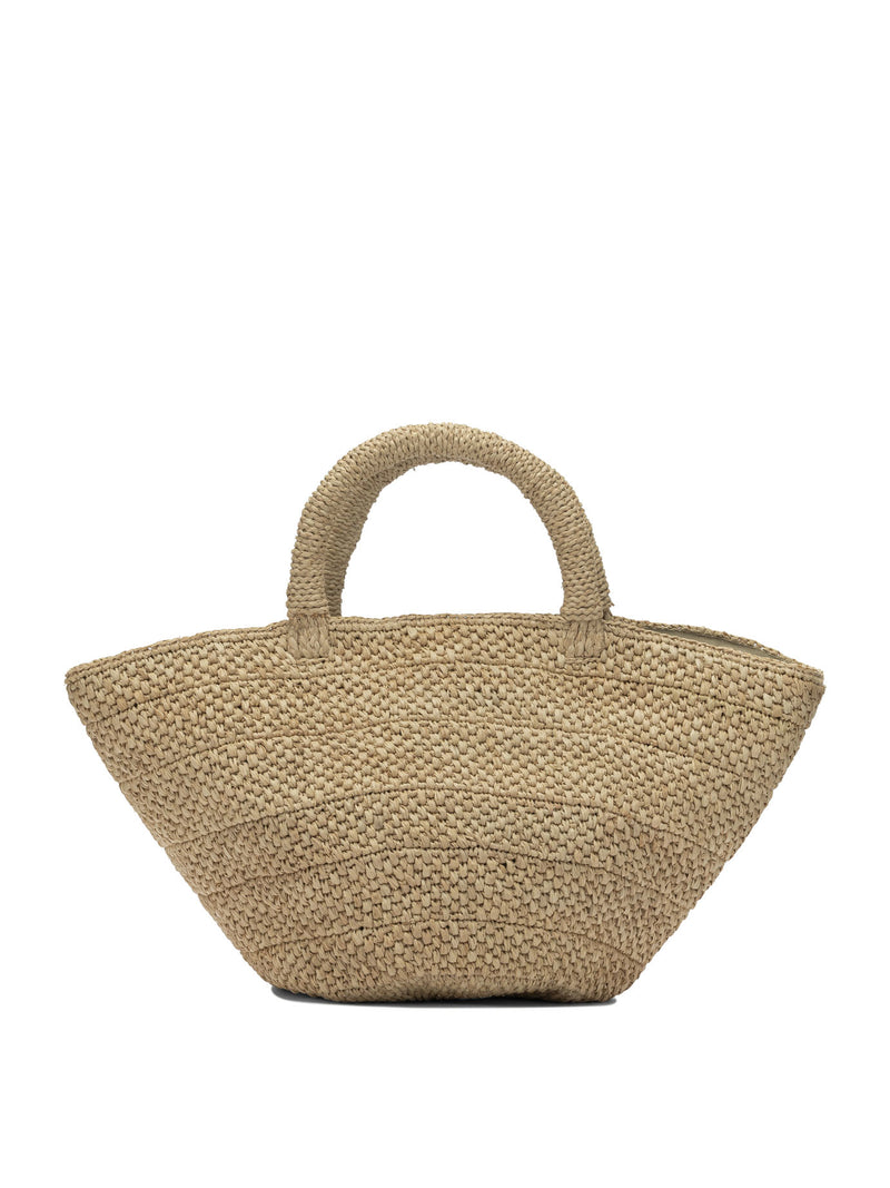 Ibeliv Bolso Ibeliv ELATEA de rafia y cuero beige - World Class Fashion