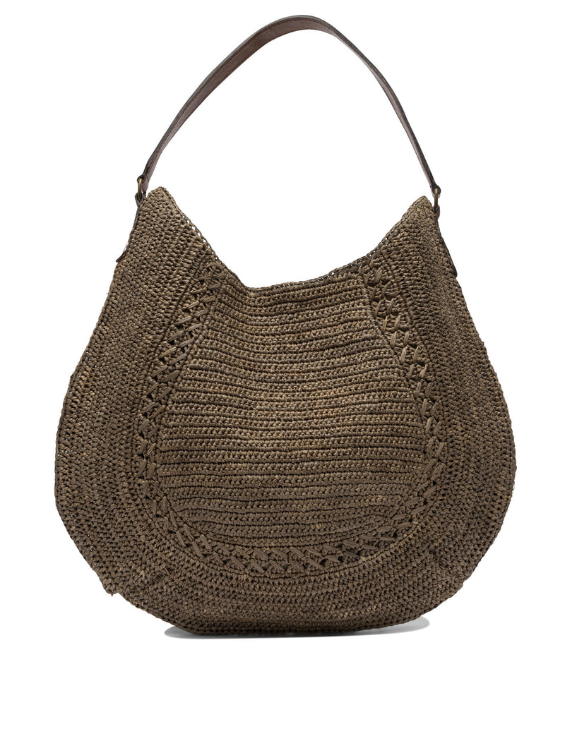 Ibeliv Bolso de hombro de rafia marrón Ibeliv MEVADARK TEA - World Class Fashion