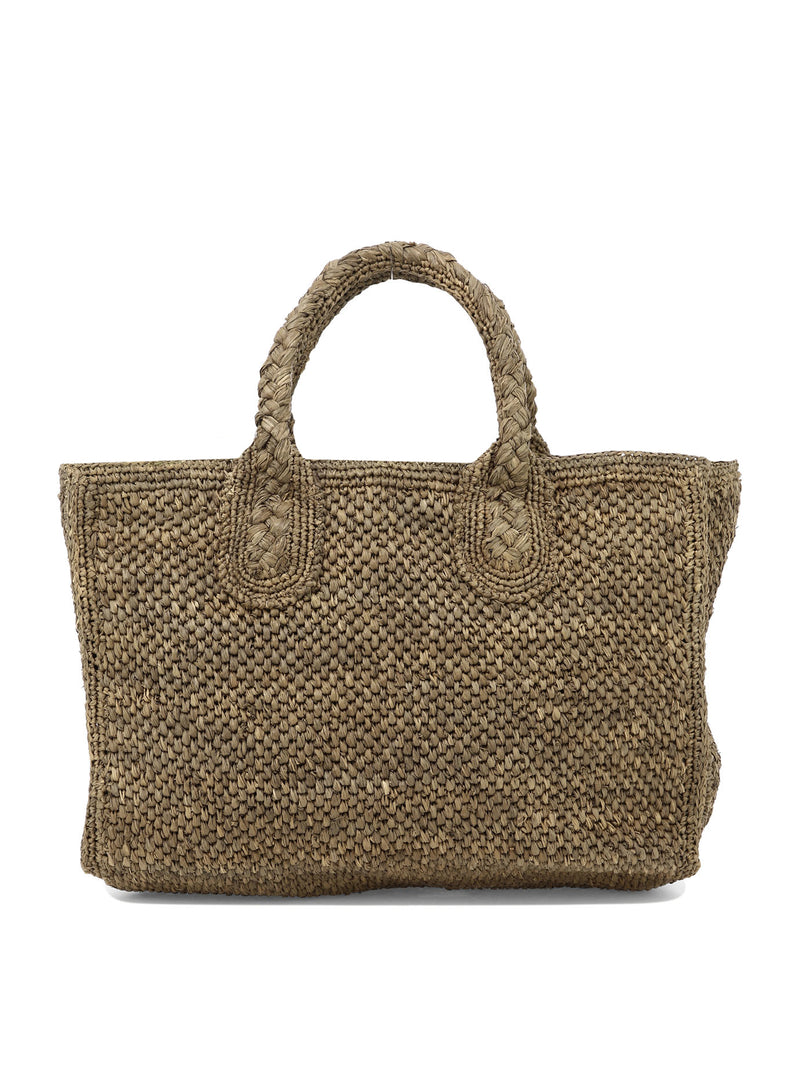Ibeliv Bolso Ibeliv de Rafia y Cuero Marrón para Mujer - World Class Fashion