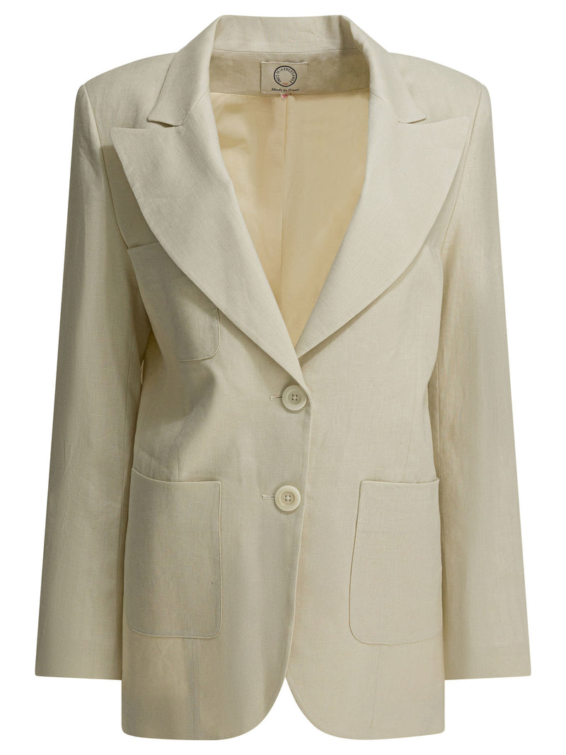 Ines De La Fressange Chaqueta de lino Ines De La Fressange beige para mujer - World Class Fashion