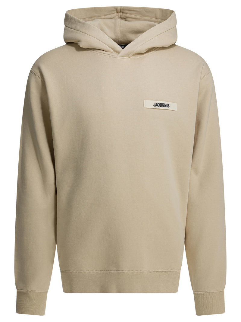 Jacquemus Sudadera con capucha Jacquemus Gros Grain beige para hombre - World Class Fashion