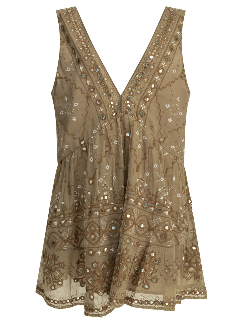 Juliet Dunn Vestido corto de corte A Juliet Dunn marrón para mujer - World Class Fashion