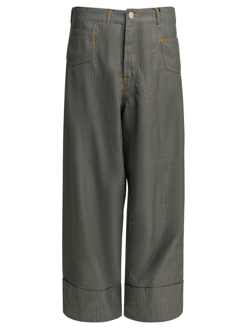 Junya Watanabe Man Junya Watanabe Man Pinstripe Trousers Grey - World Class Fashion