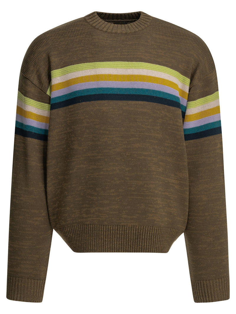 Kapital Kapital Peckish Rainbow Crewneck Sweater Brown - World Class Fashion